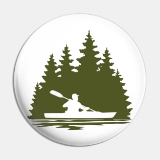 Man Kayaking Scene Pin