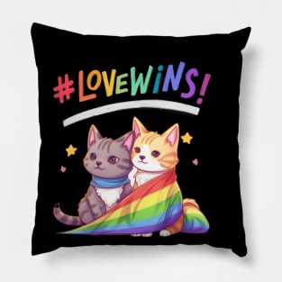 cat lgbt flag gay pride month transgender rainbow lesbian Pillow