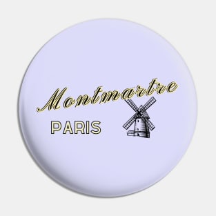 Montmartre Paris, dark text. Pin