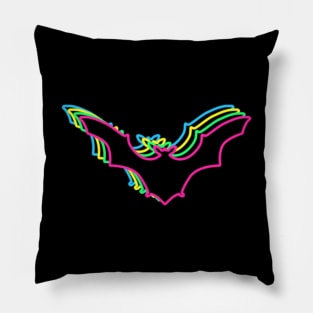 Bat 80s Neon Pillow