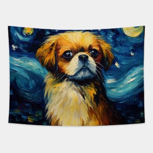 Tibetan Spaniel Night Tapestry