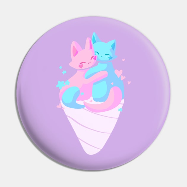 Cotton Candy Kitties Pin by Feyzart