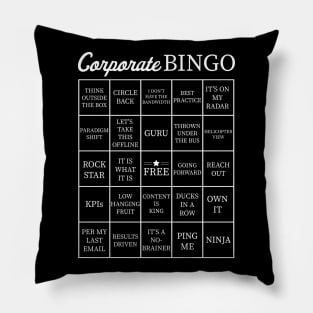 Corporate Jargon Buzzword Bingo Card Pillow