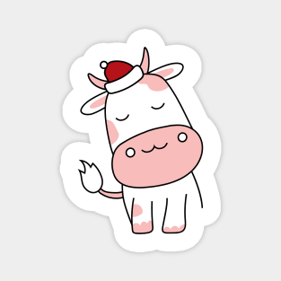 Cow Reindeer Hat Santa Christmas Lights Magnet