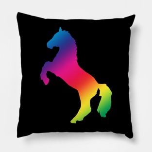 Rainbow high rearing horse Pillow