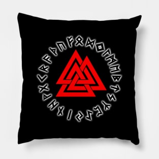 Triscalion Red White Runes Pillow