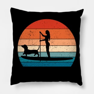 Funny Gifts For Padle Board And Dachshund Lovers Pillow