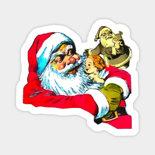 Santa Claus hugging little angel Magnet