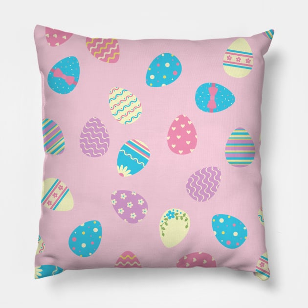 Pastel Easter Eggs Pillow by NewburyBoutique