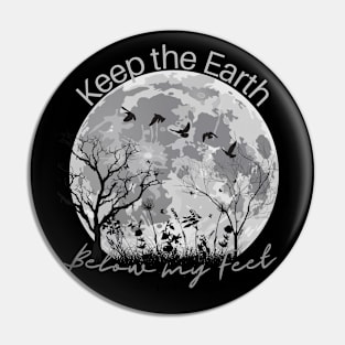 Keep the Earth Below my Feet, Moon with Tree Silhouettes Pin