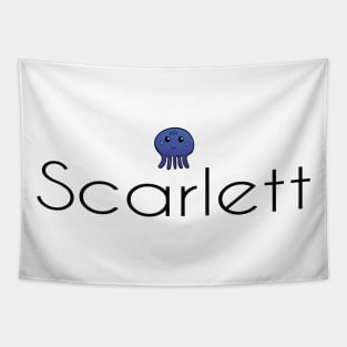 Scarlett Cute Squid Cartoon Tapestry