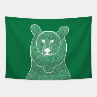 Grizzly hand drawn bear head design Tapestry