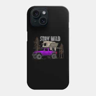 Stay Wild Jeep Camp - Adventure Purple Jeep Camp Stay Wild for Outdoor Jeep enthusiasts Phone Case