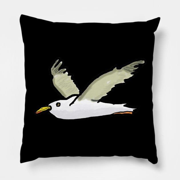 Seagull Pillow by Mark Ewbie