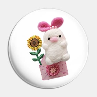 Felted Bunny/ Flower Bunny/Birthday /handmade/love/cute/little girl/baby Pin