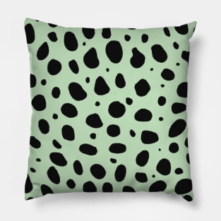 Light Green and Black Cheetah Print Animal Print Pillow