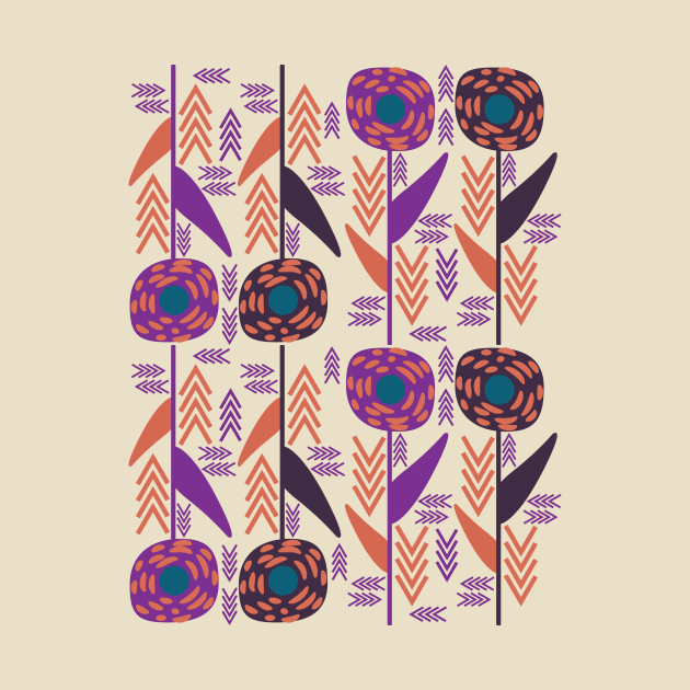 Purple Flowers and Arrows by CocoDes