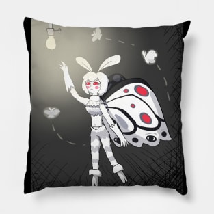 Mothwoman (angel white with grey) Pillow