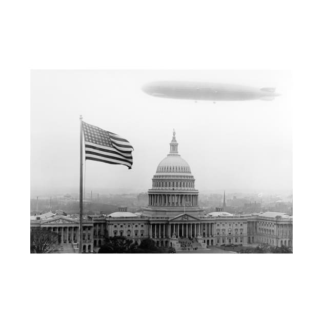 Graf Zeppelin over Washington DC, 1920s (C030/3189) by SciencePhoto