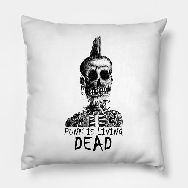 PUNK IS LIVING DEAD Pillow by micalef