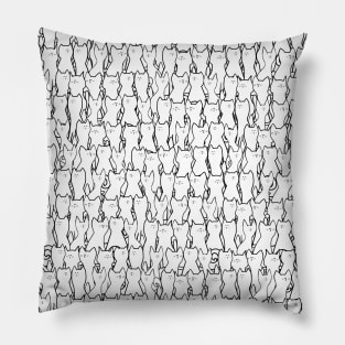 Cats pattern - white and black Pillow