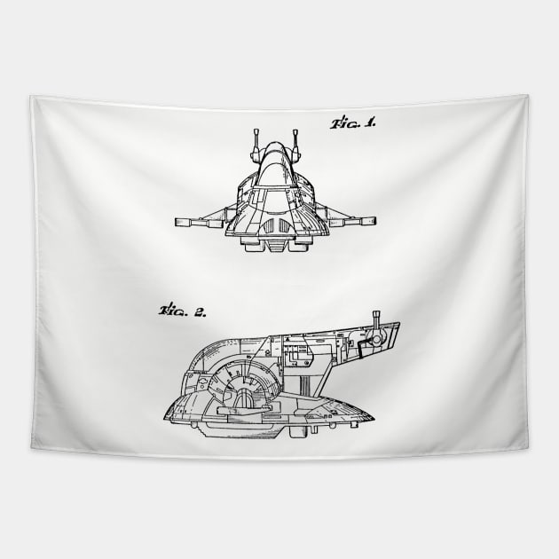 Toy Space Vehicle Vintage Patent Hand Drawing Tapestry by TheYoungDesigns