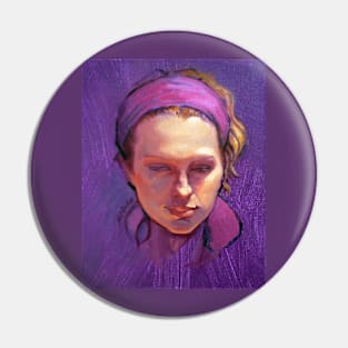 Portrait of Phoebe : Oil Painting Pin