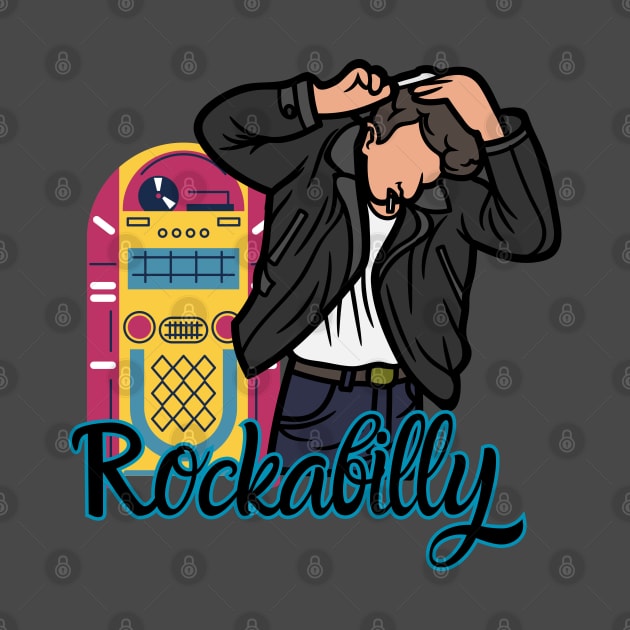 Rockabilly Greaser and Jukebox by DAZu