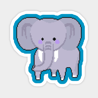 Safari Serenity: Pixel Art Elephant Design for Trendy Fashion Magnet