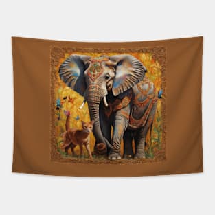 Elephant, Painting ,Poster , jungle safari Tapestry