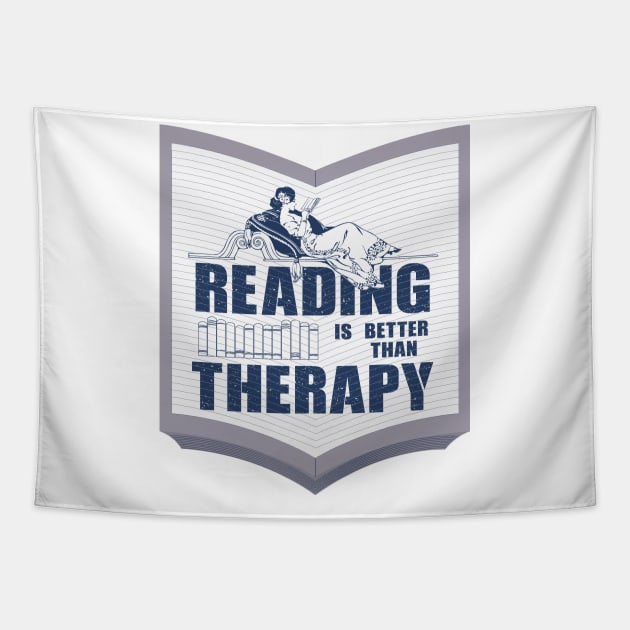 Reading is better than therapy Tapestry by FunawayHit