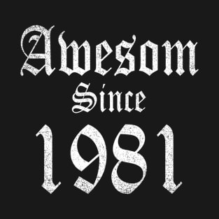 Vintage Awesome Since 1981 Classic Birthday Gift T-Shirt