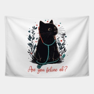 Retro Cat Nurse Gifts Nurse Week Gifts Funny Nurse Tapestry