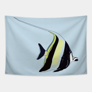 Moorish idol fish cartoon illustration Tapestry