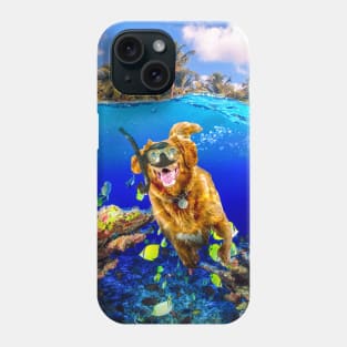 Dog Swimming In Ocean At Beach Phone Case