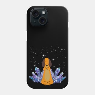 Meditating Dachshund with Crystals Phone Case