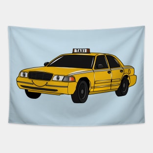 Taxi cartoon illustration Tapestry