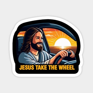 Jesus Take The Wheel Magnet
