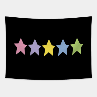 Five Multi Color Stars Minimal Graphic Art Tapestry