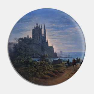 Gothic Church on a Rock by the Sea by Karl Friedrich Schinkel Pin