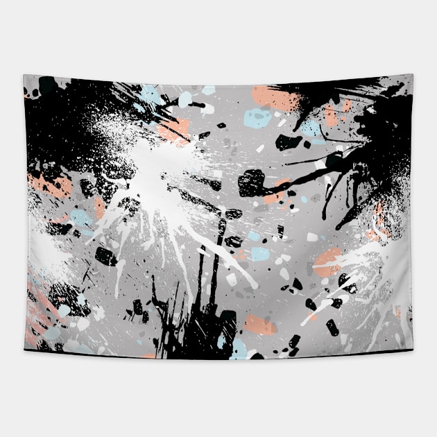 Abstract Splatter Artwork Tapestry by Vibrant Vista