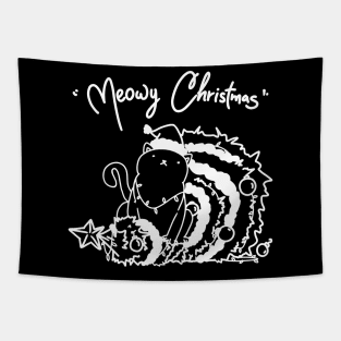 Meowy Christmas Tapestry