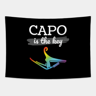 Capo is the Key Colorful Capo Dark Theme Tapestry