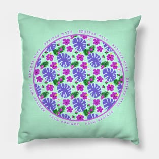 Palm Springs Monstera Purple Pillow