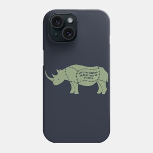 Save the Rhinos in Green Phone Case