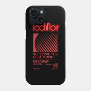 Retro 80s Technoir Nightclub Poster from the Terminator Movie Phone Case