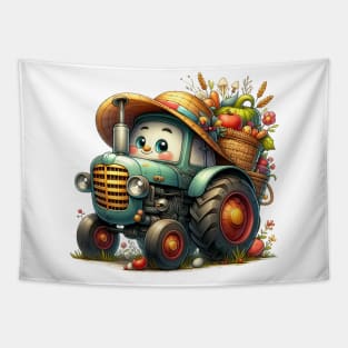 Cute Tractor Tapestry