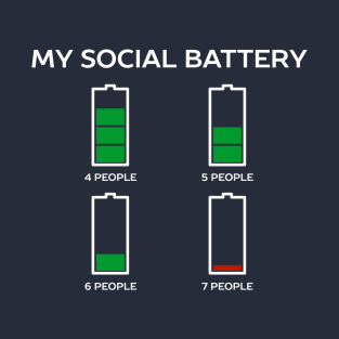 Funny Social Battery Introvert T-Shirt T-Shirt