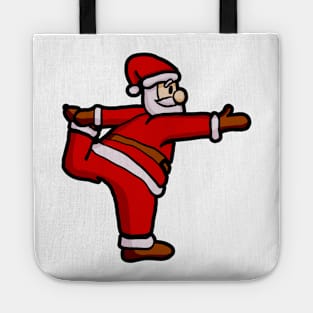 Santa Doing Yoga Christmas Matching Tote