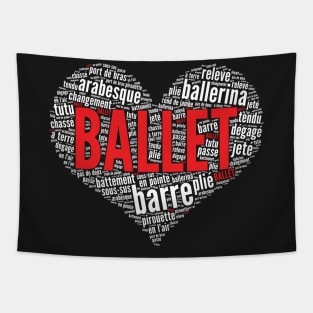 Ballet Heart Ballerina Pointe Shoes Point Women Girls Kid print Tapestry